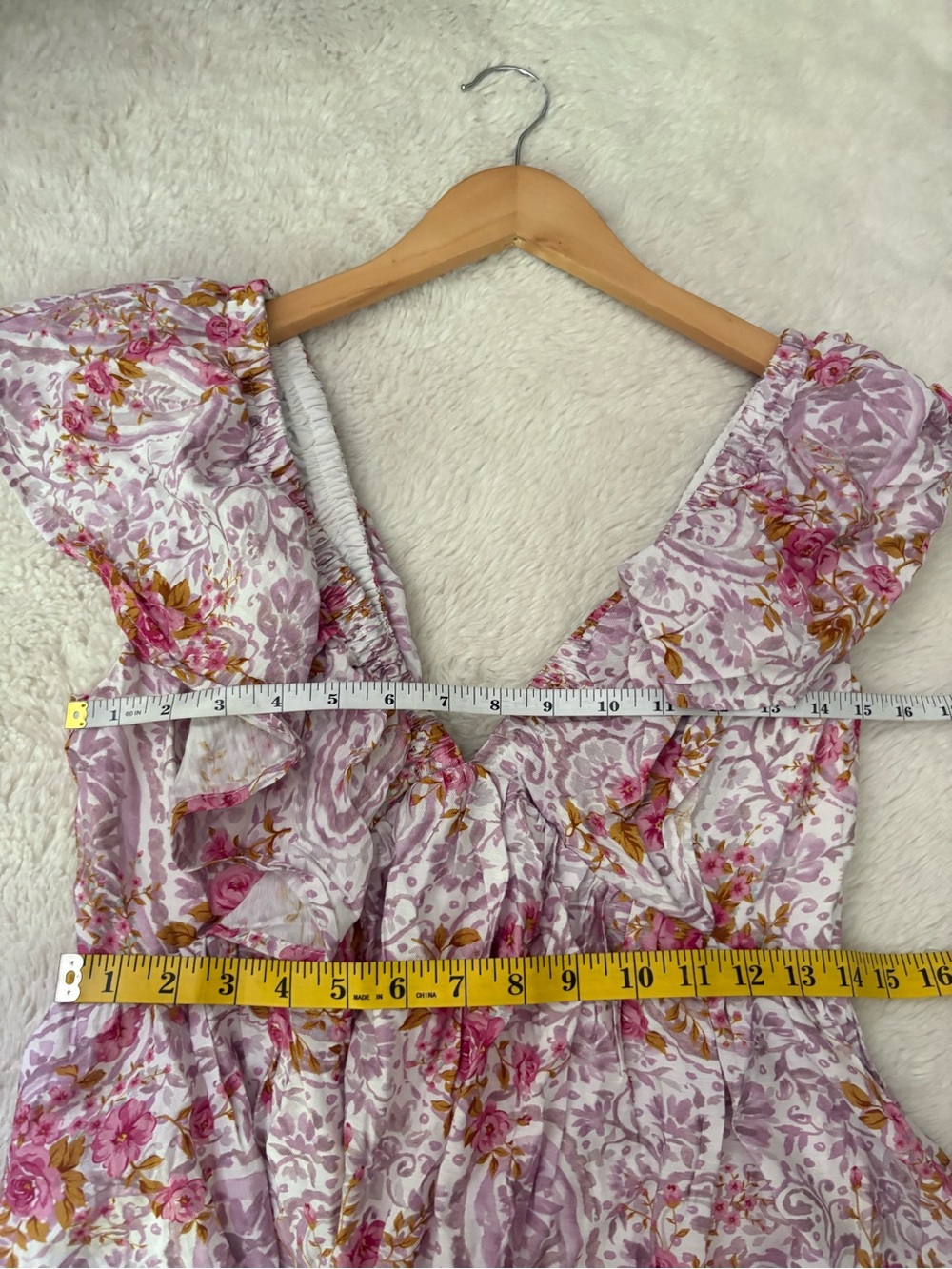 Lulus Kory Lilac Multi Print Flutter Sleeve Mini Dress Size Medium Beach Boho - Picture 6 of 9